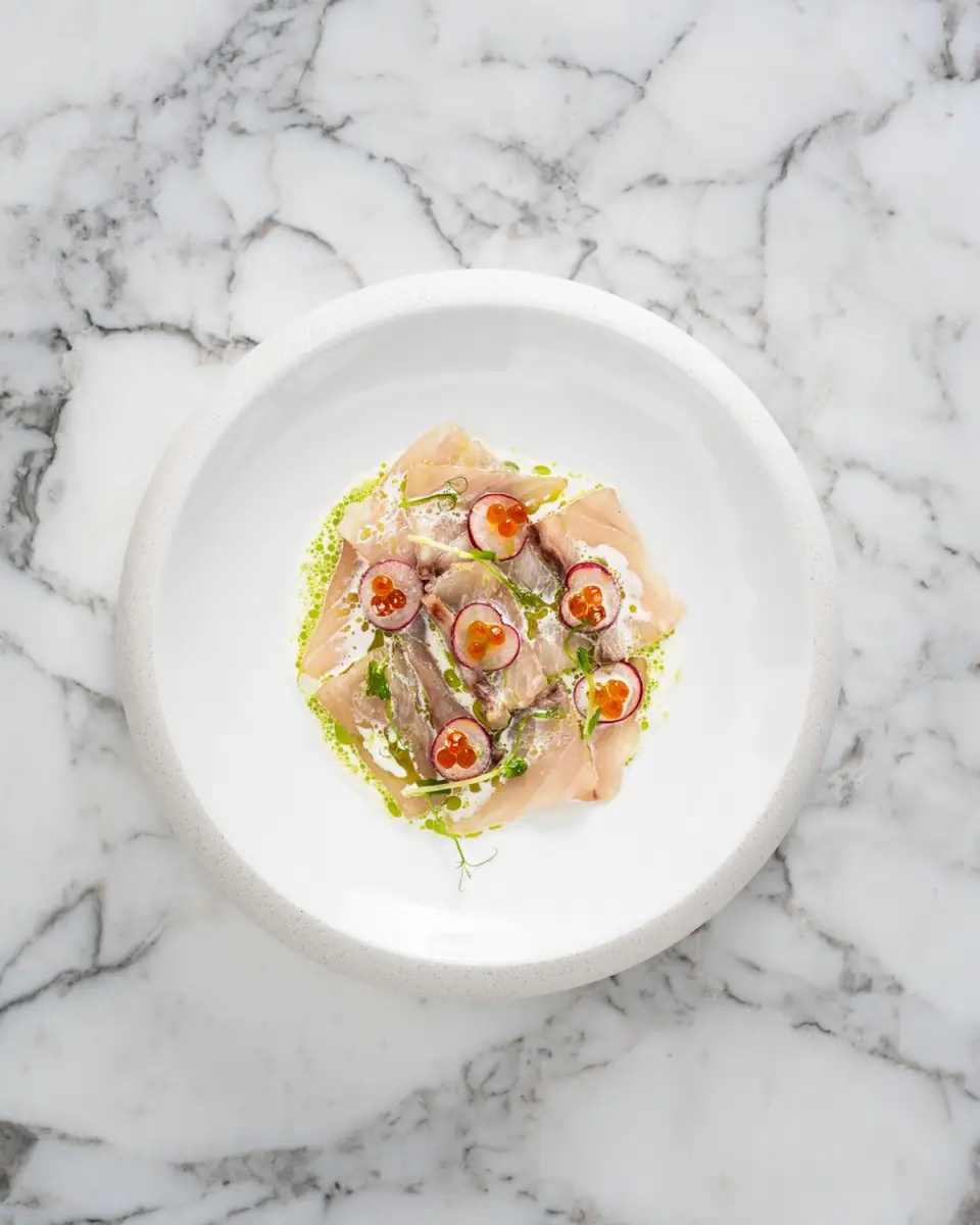 Crudo di alalunga con zucca marinata